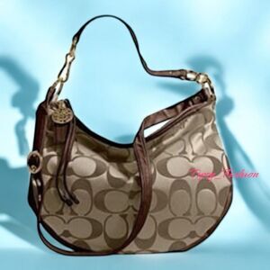 COACH Ali Signature Large Hobo 13656 Brass/Khaki/Bronze